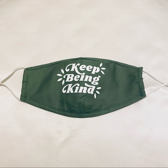 Keep Being Kind Face Mask Filter Pocket Olive NEW - Picture 1 of 1